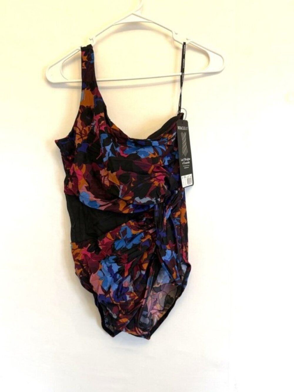 Miraclesuit Women’s Blue Multicolored One Piece Slimming Swimsuit Size 14